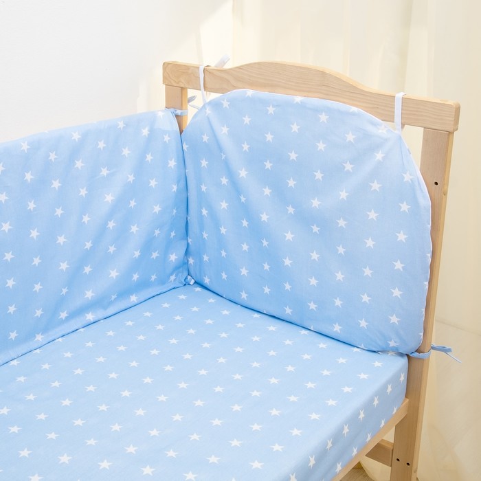 Комплект в кроватку 6 пр. "Мечта" (борт из 4-х частей), цвет голубой, бязь хл100%