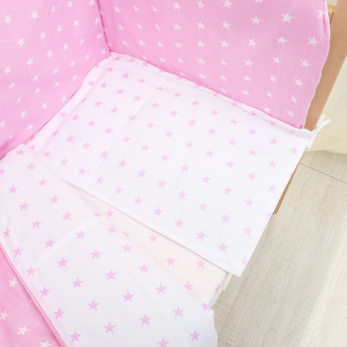 Комплект в кроватку 6 пр. "Мечта" (борт из 4-х частей), цвет розовый, бязь хл100%