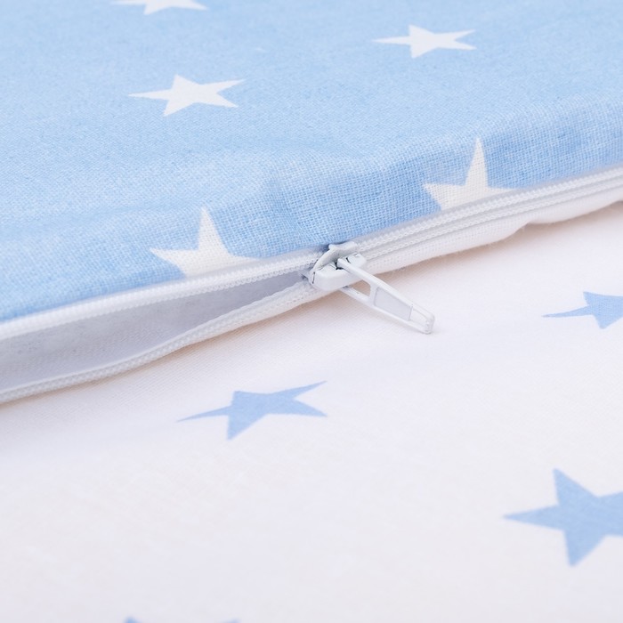 Комплект в кроватку 7 пр. "Ноченька" (борт из 4-х частей), цвет голубой, бязь хл100%