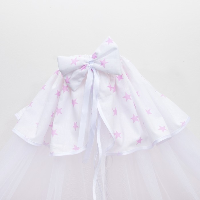 Комплект в кроватку 7 пр. "Ноченька" (борт из 4-х частей), цвет розовый, бязь хл100%