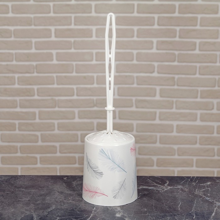 Набор для туалета круглый декор "Перья"