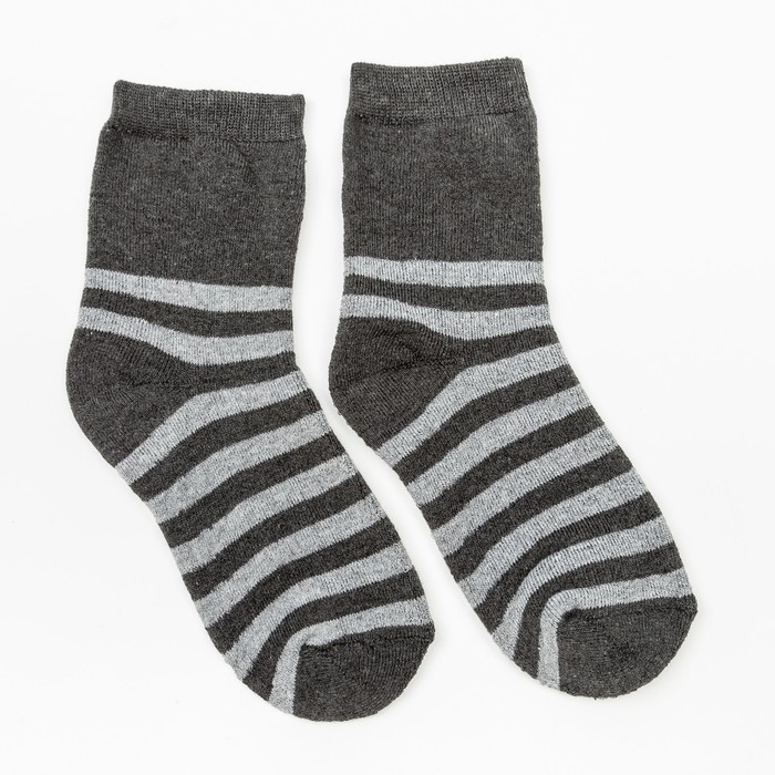 Носки женские махровые, цвет тёмно-серый, размер 23-25