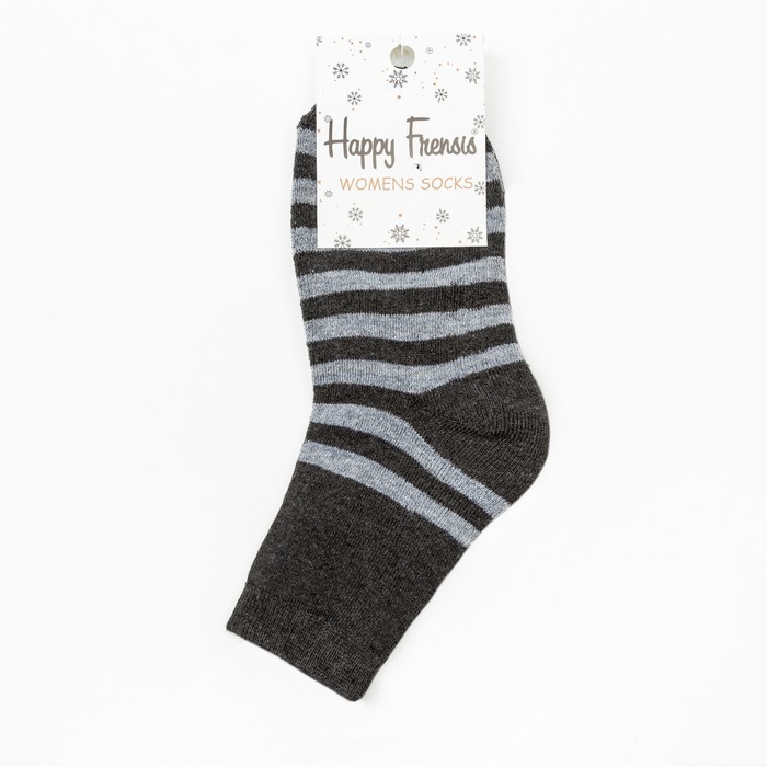 Носки женские махровые, цвет тёмно-серый, размер 23-25