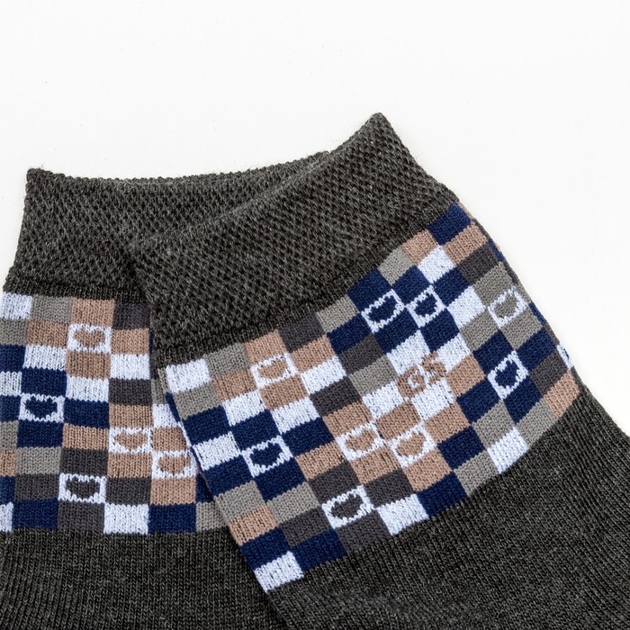 Носки женские махровые, цвет тёмно-серый, размер 23-25