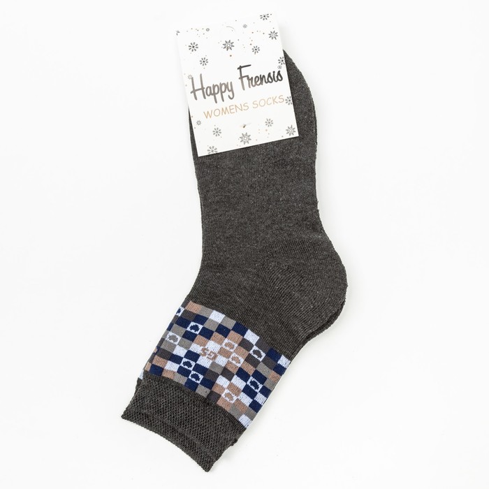 Носки женские махровые, цвет тёмно-серый, размер 23-25