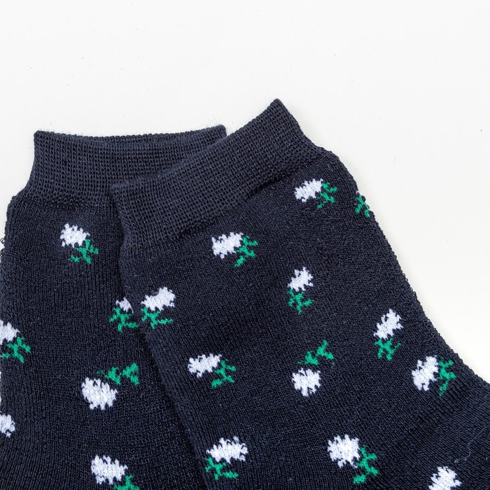 Носки женские махровые, цвет тёмно-синий, размер 23-25