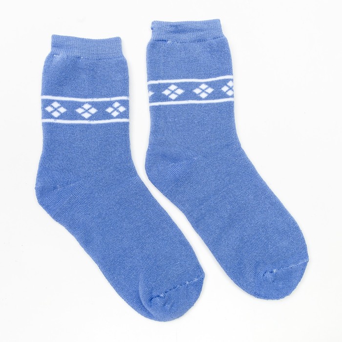 Носки женские махровые, цвет васильковый, размер 23-25