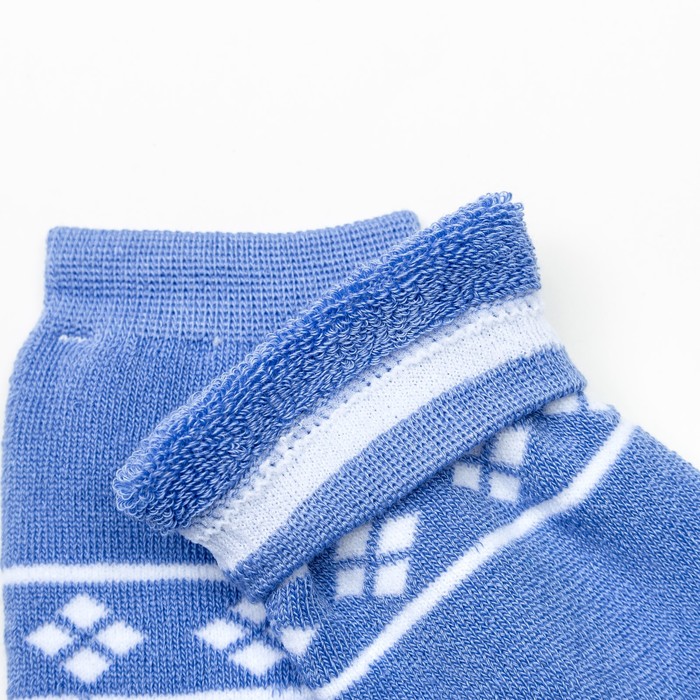 Носки женские махровые, цвет васильковый, размер 23-25