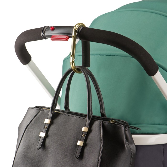 Карабин металлический для сумок на коляску Happy Baby CARABINE, (нагрузки до 15 кг)