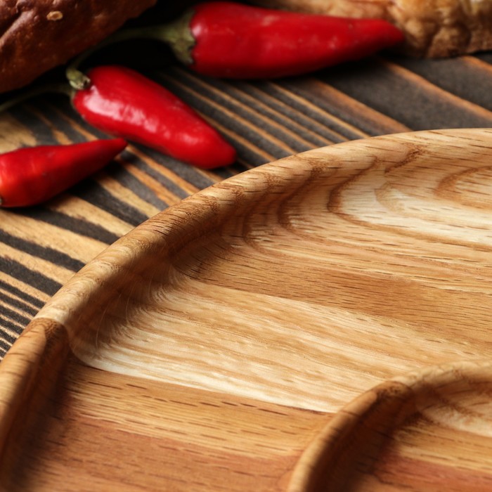 Тарелка для подачи "Октоберфест", массив дуба, бука, ясеня, 25 х 3 см