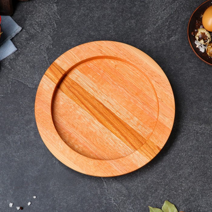 Тарелка для подачи "Славянская", массив дуба, бука, ясеня, 25 х 3 см