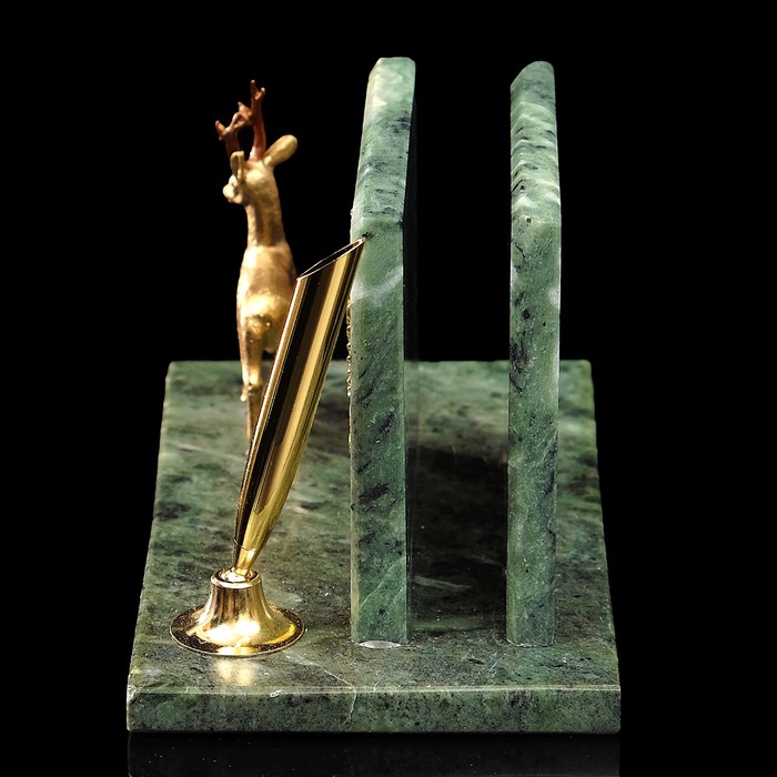 Письменный набор "Герб с оленем", змеевик