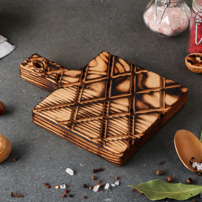 Доска авторская для подачи "Старая Прага", 20 х 15 см, массив ясеня