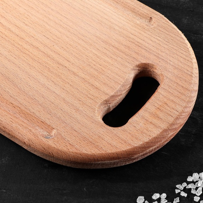 Доска разделочная с полукруглой ручкой, массив бука, 25 х 15 см