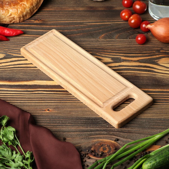 Доска разделочная узкая, массив бука, 30 х 10 см