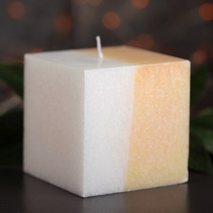 Свеча куб 7х7,5см, "Кристаллический узор", ваниль