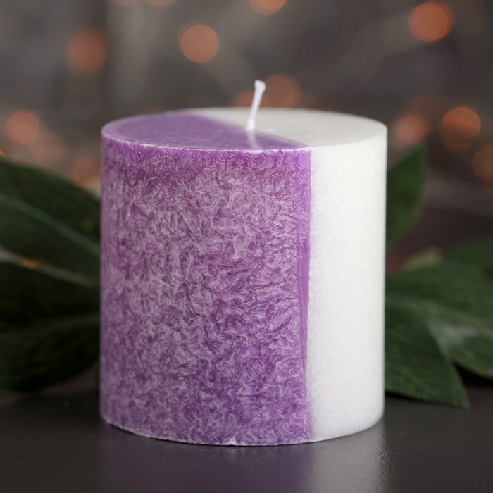 Свеча цилиндр 7х7,5см, "Кристаллический узор", корица