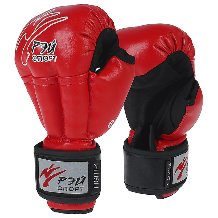 Перчатки для Рукопашного боя FIGHT-1 ОФРБ, 12оz, искусственная кожа, размер М, цвет красный