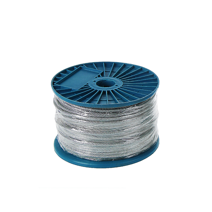 Трос для растяжки DIN 3055, в оплетке ПВХ, d=4/5 мм, в катушке 100 м