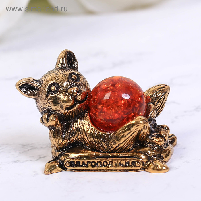 

Фигурка с камнем "Благополучия", кошка