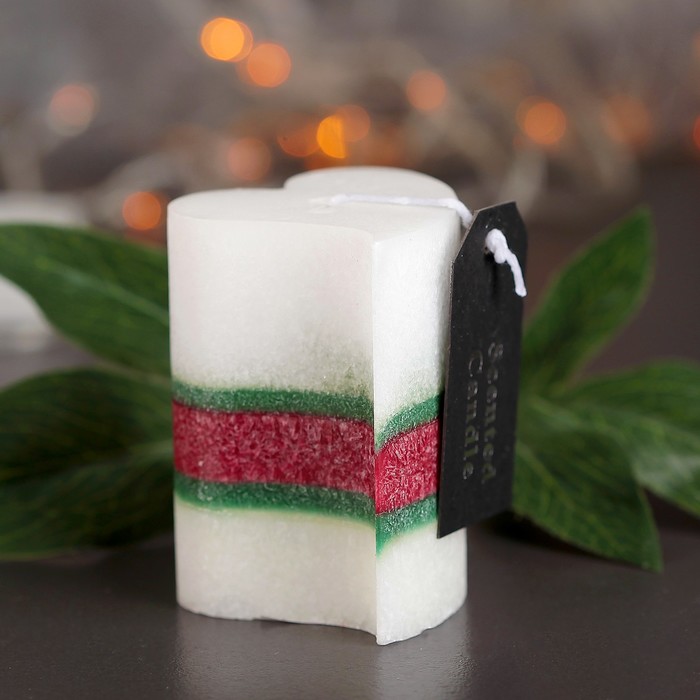 Свеча сердце 5х7,5см, "Кристаллический узор"