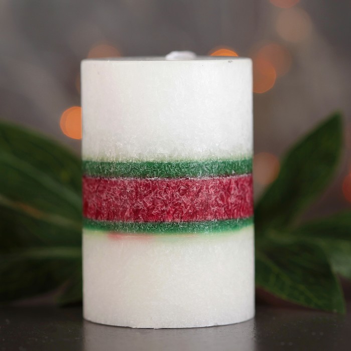 Свеча цилиндр 5х7,5см, "Кристаллический узор"