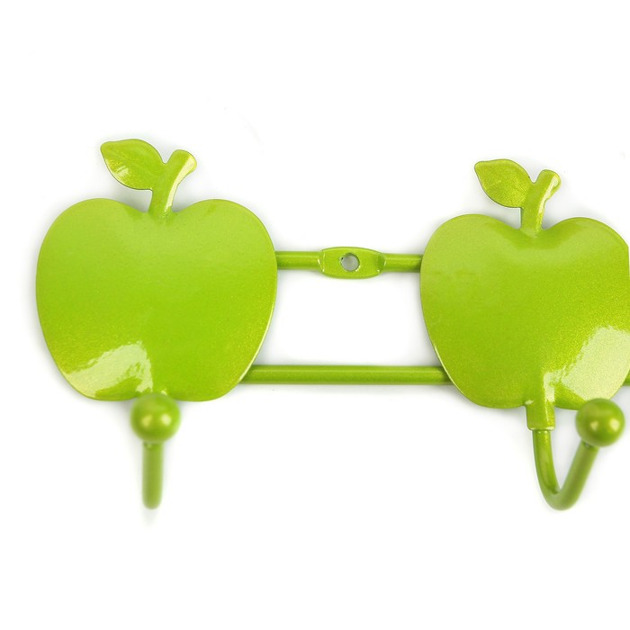 Вешалка на 6к крючков 48х9х5 см, "Яблочки", цвет МИКС