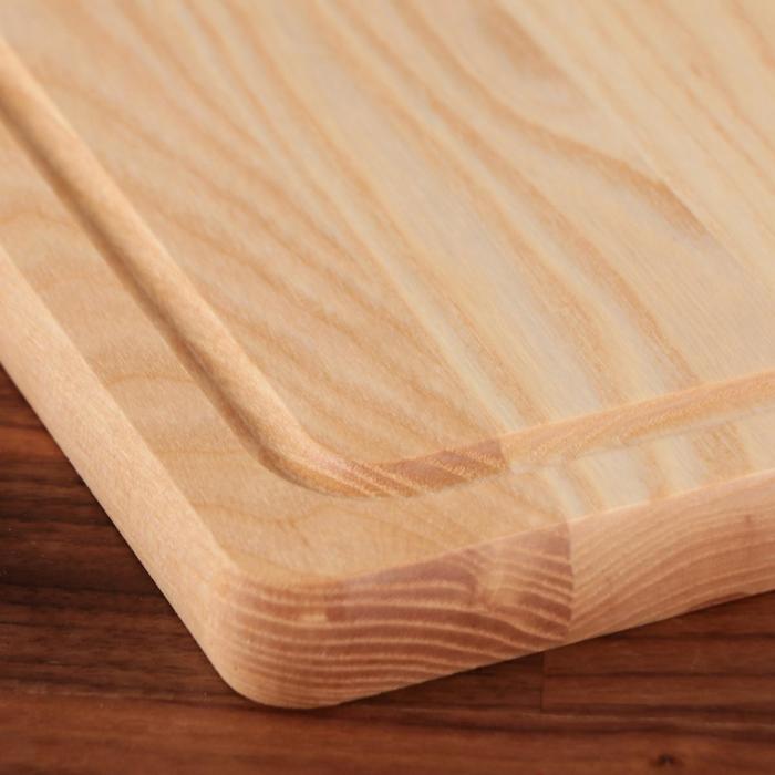 Доска для подачи блюд, с соусником, массив дуба и ясеня, 40 х 25