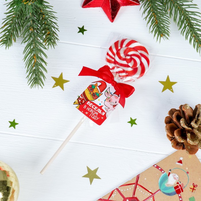 Леденец на палочке "Веселья в Новом году", 15 г