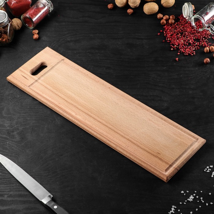 Доска разделочная узкая, массив бука, 50 х 15 см