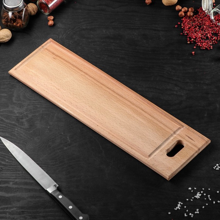 Доска разделочная узкая, массив бука, 50 х 15 см