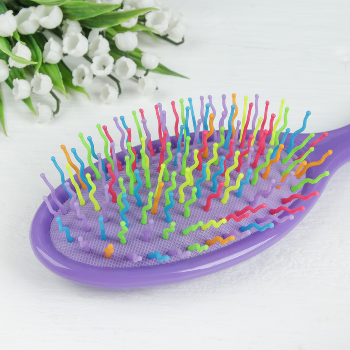 Расчёска массажная «Ассорти», овальная, цвет МИКС