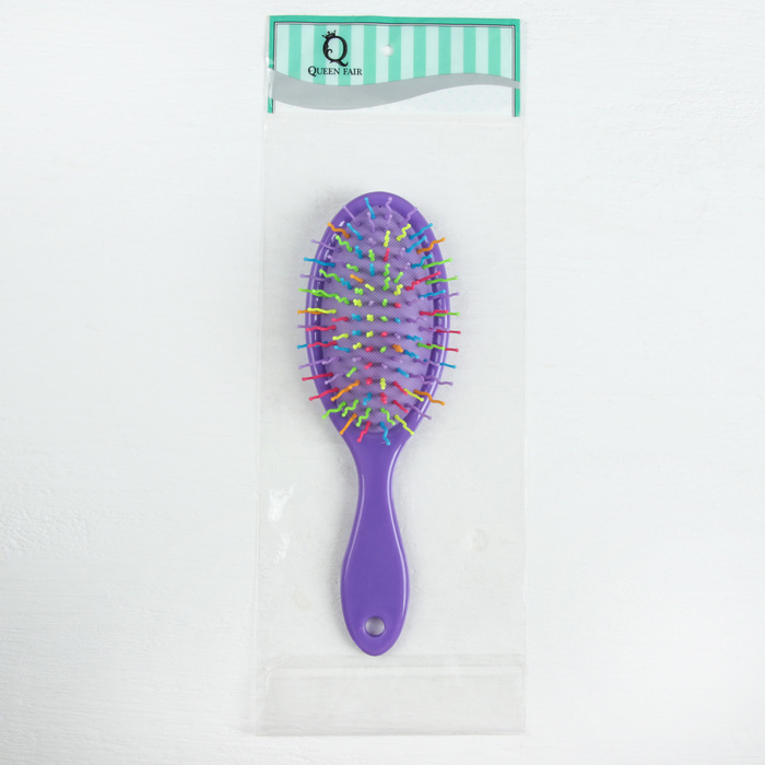 Расчёска массажная «Ассорти», овальная, цвет МИКС