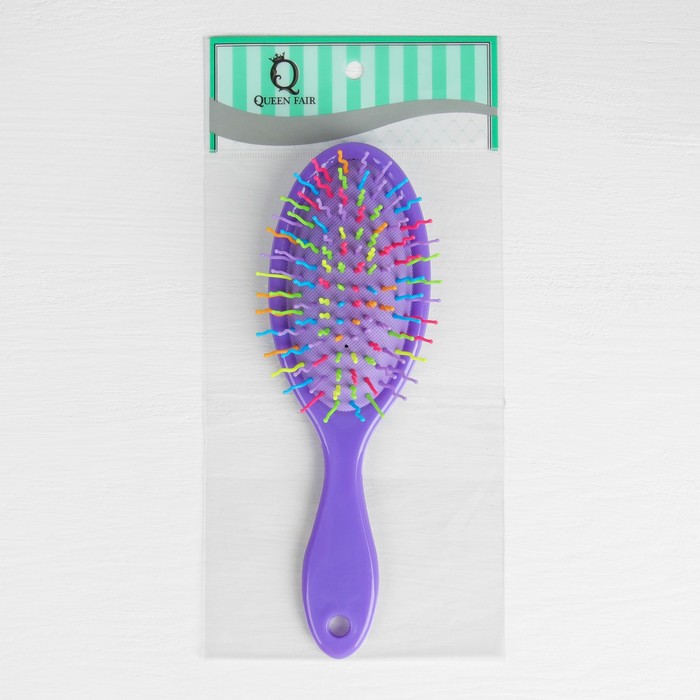 Расчёска массажная «Ассорти», овальная, цвет МИКС