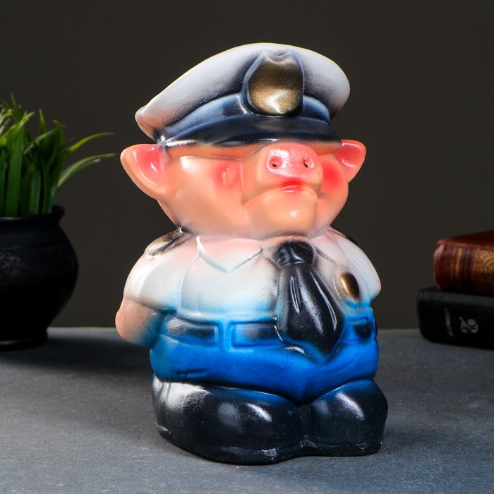 Копилка "Поросёнок-шериф", 15х15х23 см