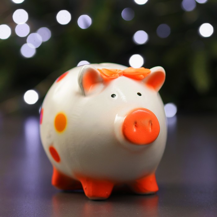 Копилка "Свинка в горошек №2" 15х12х17 см