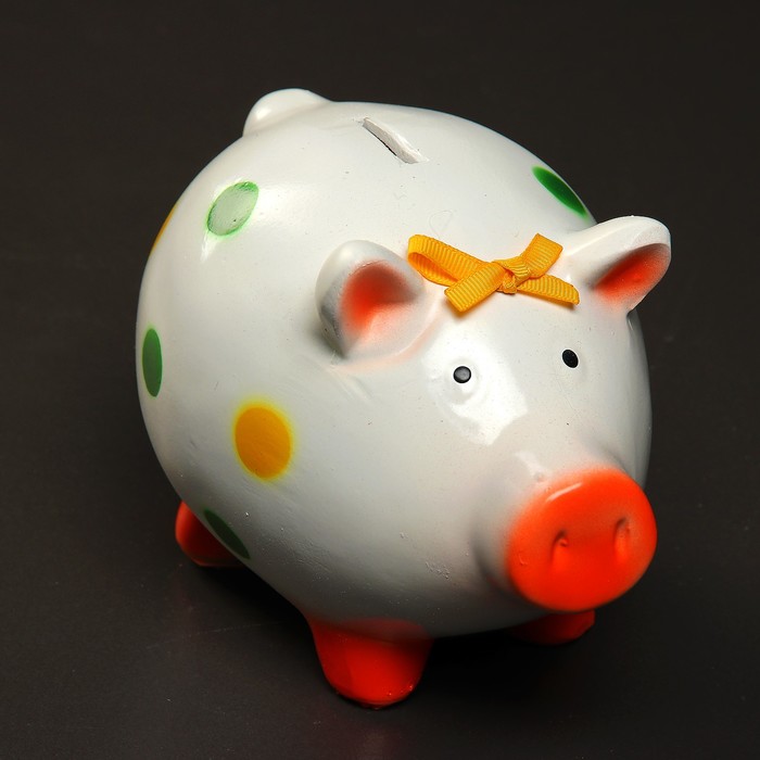 Копилка "Свинка в горошек №3" 15х12х17 см, микс