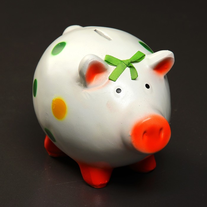 Копилка "Свинка в горошек №3" 15х12х17 см, микс