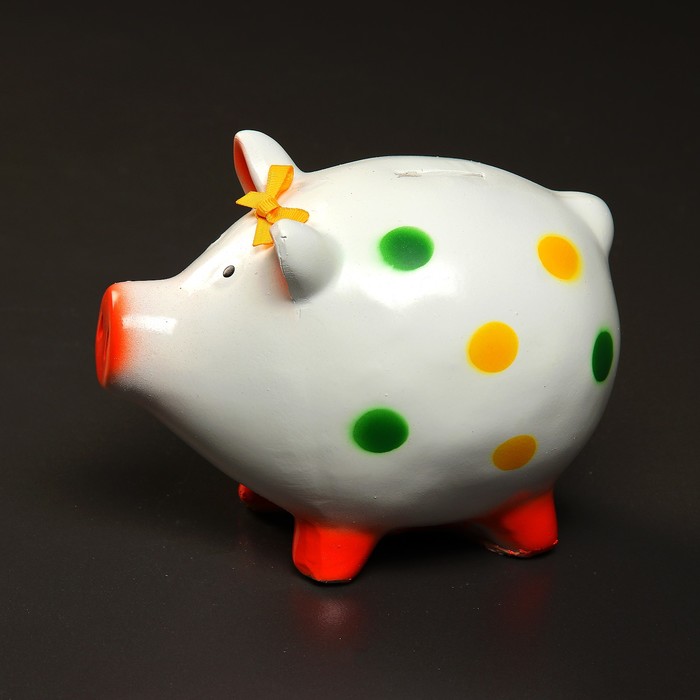 Копилка "Свинка в горошек №3" 15х12х17 см, микс