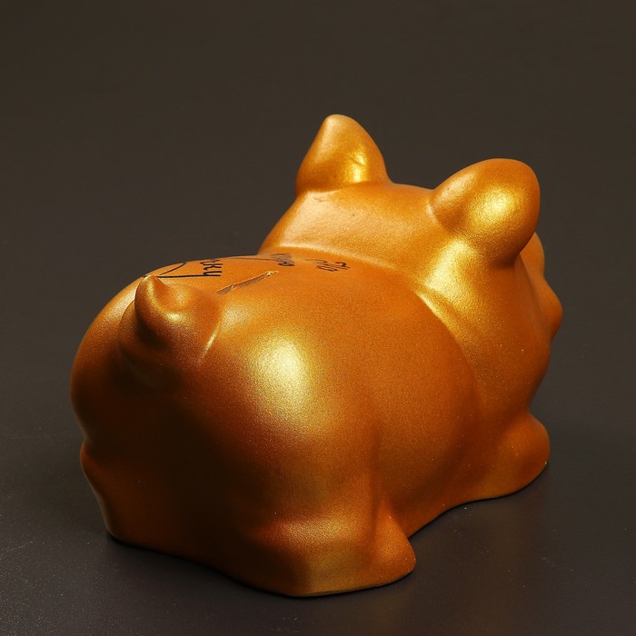 Копилка "Поросёнок большой" золото, 13х24х13 см