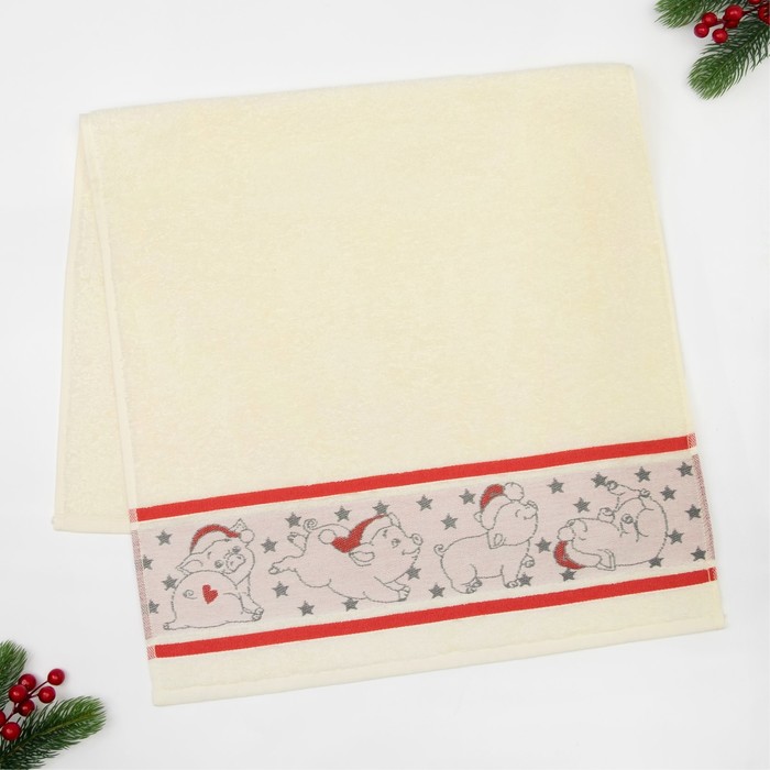 Полотенце махровое "Друзья" 50х90 см 100% хлопок, 370гр/м2