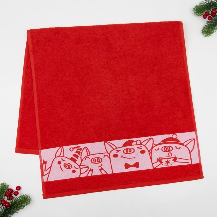 Полотенце махровое "Веселая компания" 50х90 см 100% хлопок, 370гр/м2