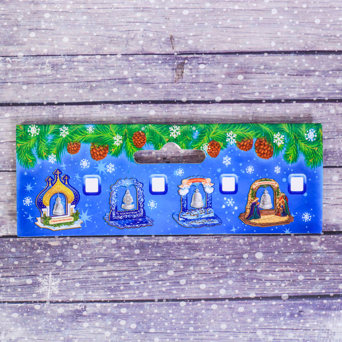 Колокольчик в деревянной рамке «Храм», 13,5 х 16,5 х 7 см