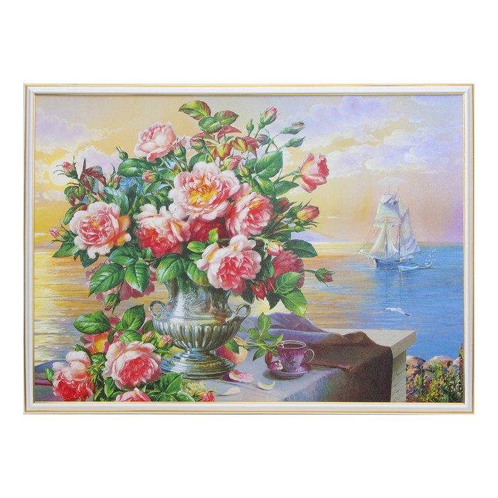 Картина "Букет на берегу" 53*72 см
