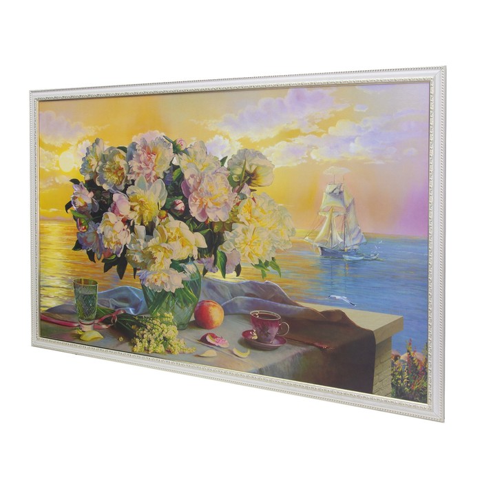 Картина "Букет на берегу" 64*104 см