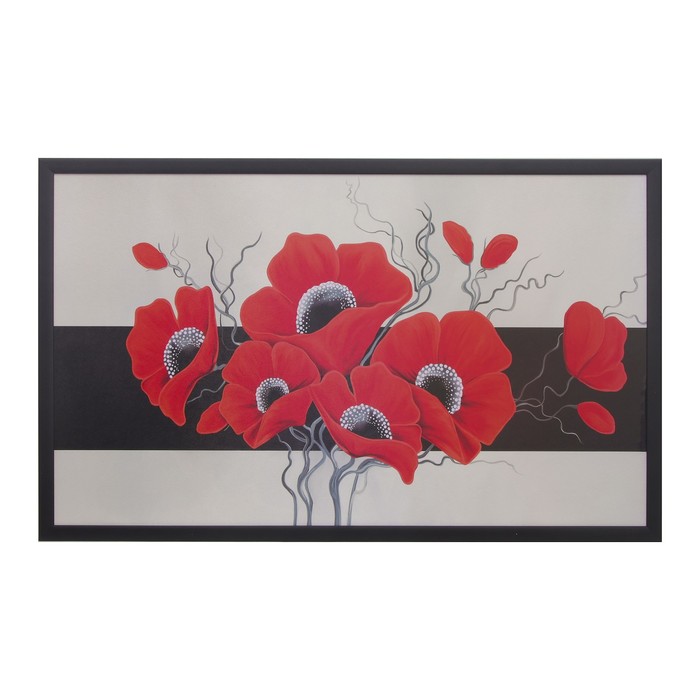 Картина "Красные маки" 64*104 см