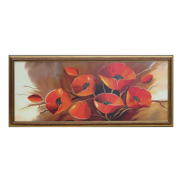 Картина "Красные маки" 23*53 см