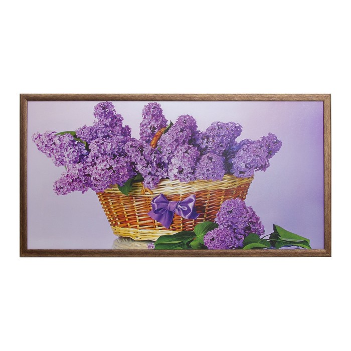 Картина "Корзина с сиренью" 54*103 см
