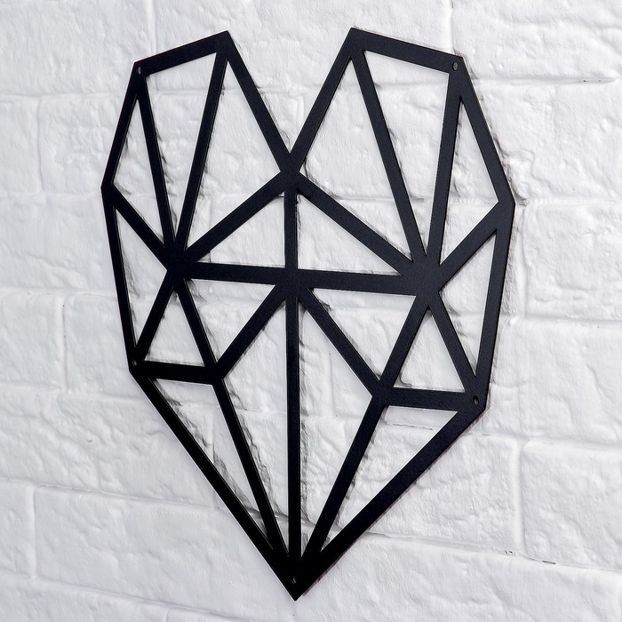 Панно металлическое "Сердце" 30х30см