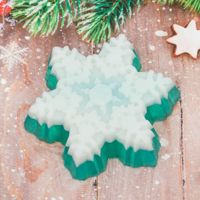 Мыло в форме снежинки «С Рождеством Христовым!», 8 х 7,5 х 2 см